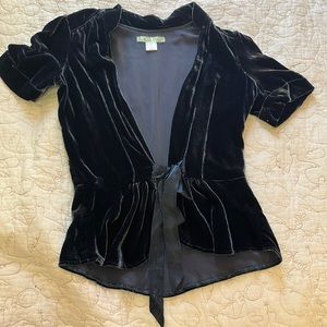 Midnight blue velour top